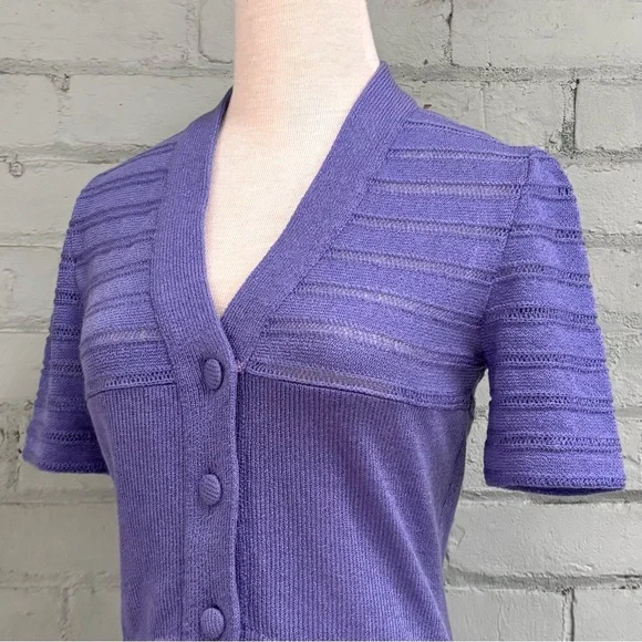Vintage 70s Purple Knit Dress - Picture 5 of 10